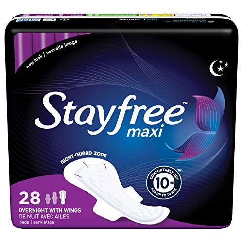 Stayfree Maxi Pads for Women with Wings, Overnight – 28 Count – Medcare ...