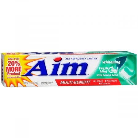 Aim Whitening Anticavity Fluoride Toothpaste Gel Fresh Mint - 5.5 OZ