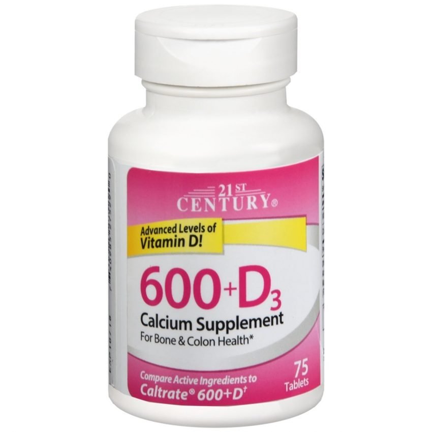 21st Century 600 + D3 Calcium Supplement Tablets - 75 TB