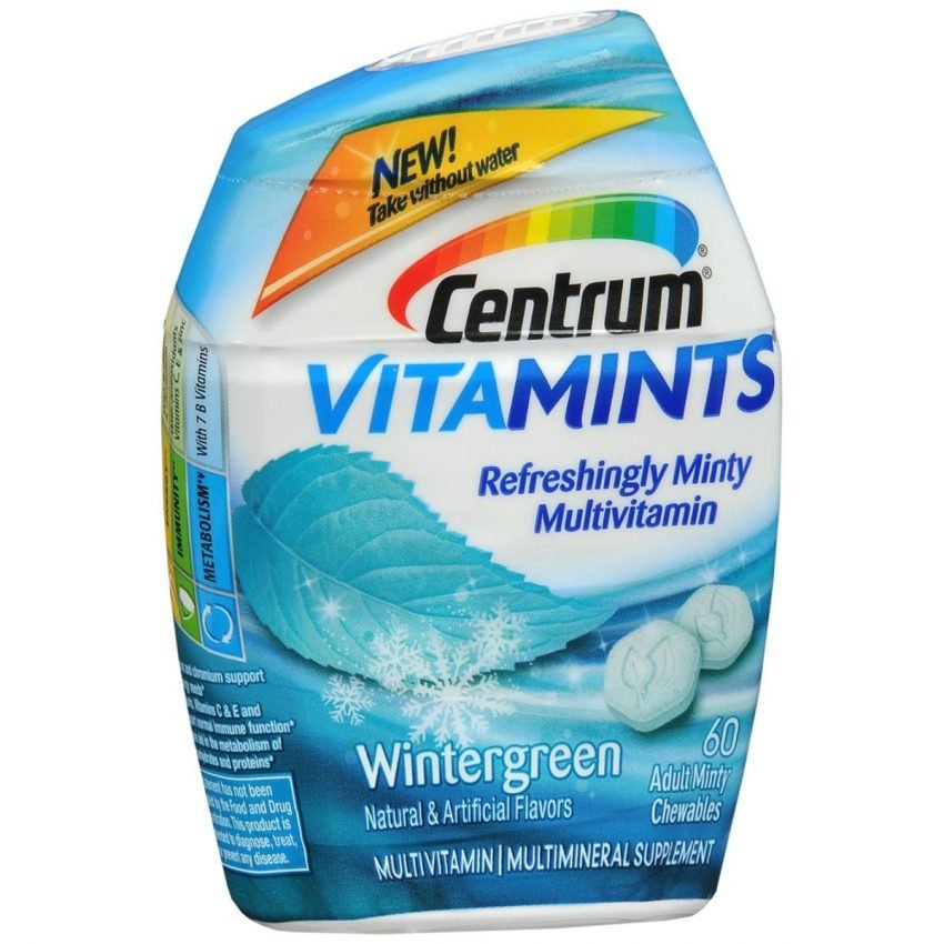 Centrum Vitamints Multivitamin Supplement Adult Minty Chewables Wintergreen - 60 EA