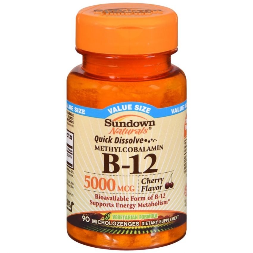 Sundown Naturals Quick Dissolve Methylcobalamin B 12 Microlozenges