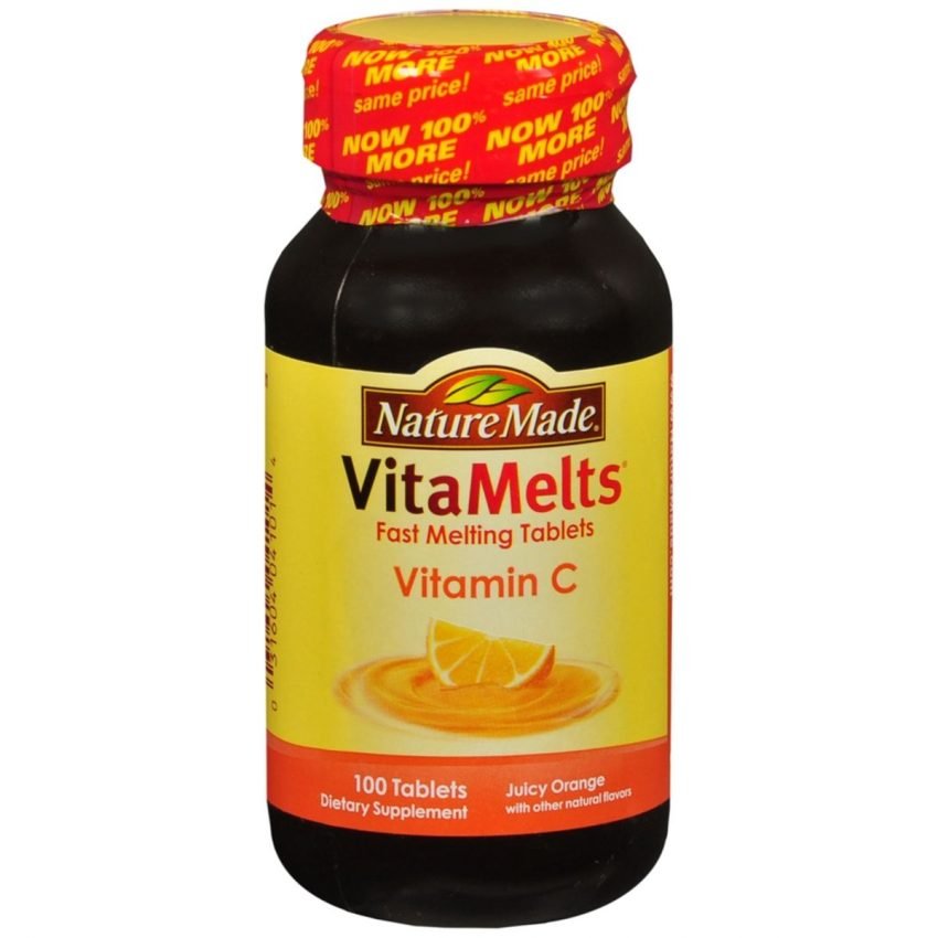 Nature Made VitaMelts Vitamin C Tablets Juicy Orange - 100 TB