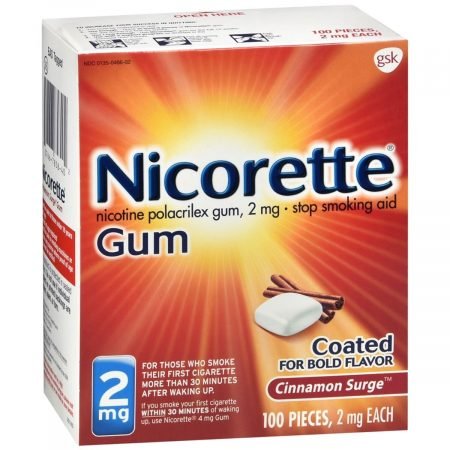 Nicorette Stop Smoking Aid Gum 2 mg Cinnamon Surge - 100 EA
