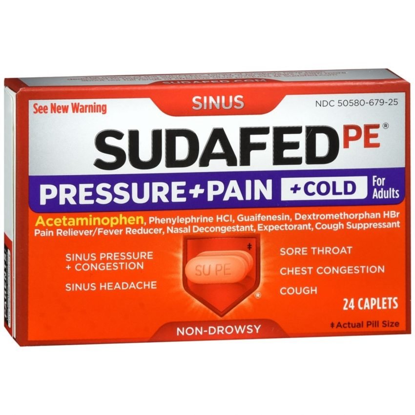 SUDAFED PE Pressure + Pain + Cold Caplets - 24 CP