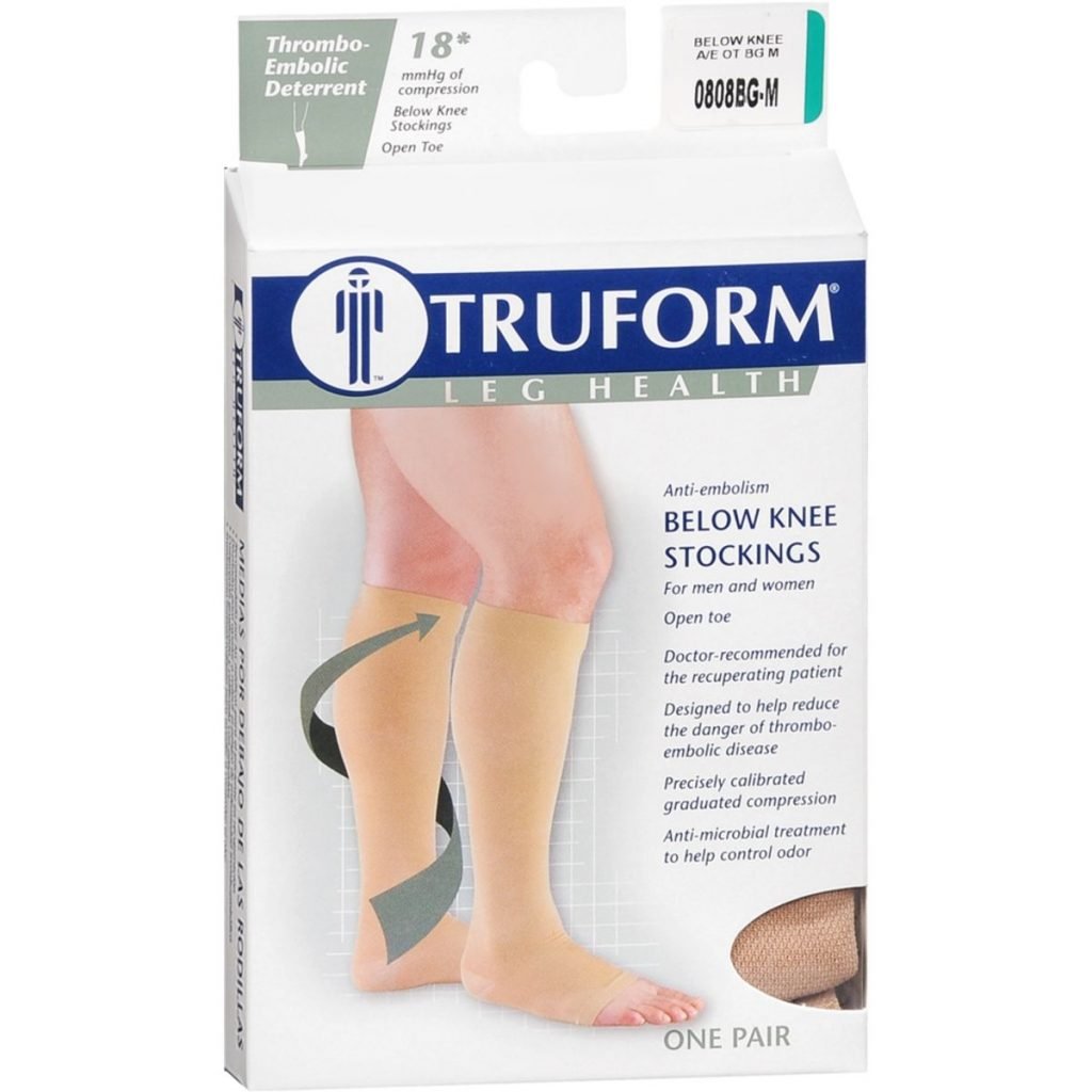 TRUFORM Leg Health Below Knee Stockings Thrombo-Embolic Deterrent Open ...