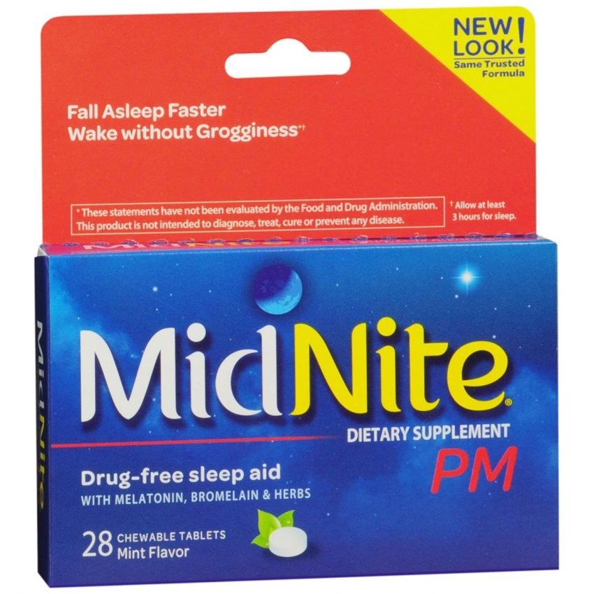 MidNite PM Sleep Aid Chewable Tablets Mint - 28 TB