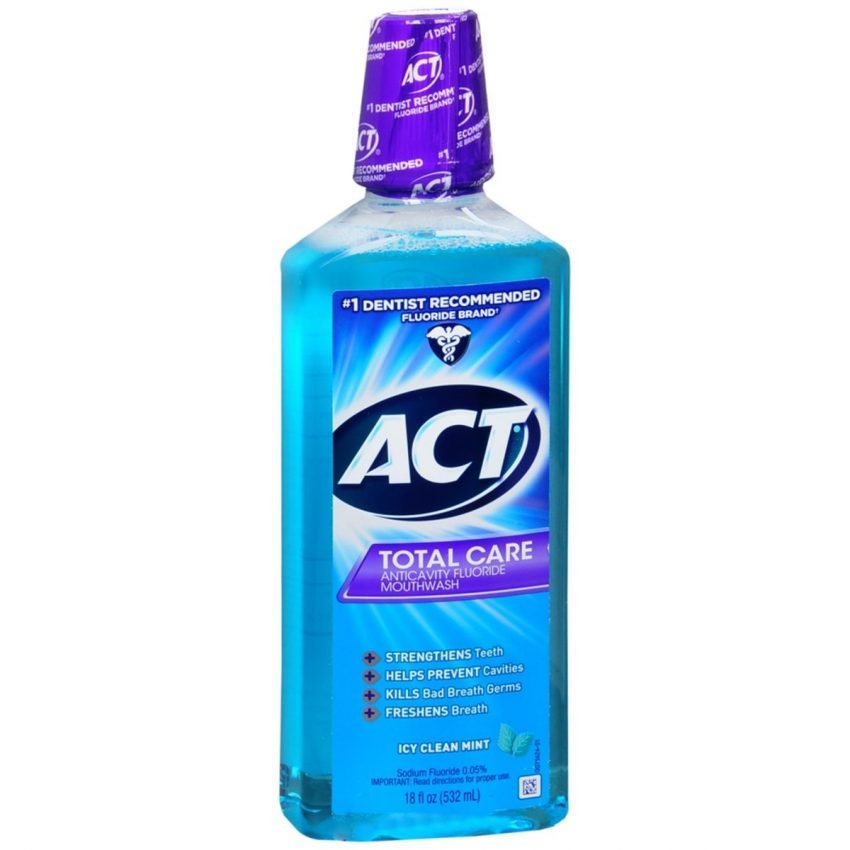 ACT Total Care Anticavity Fluoride Mouthwash Icy Clean Mint – 18 OZ ...