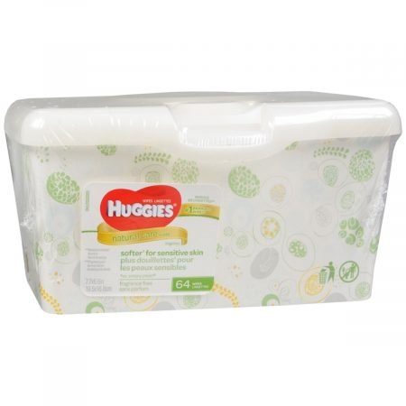 HUGGIES Natural Care Wipes For Sensitive Skin Fragrance Free - 64 EA