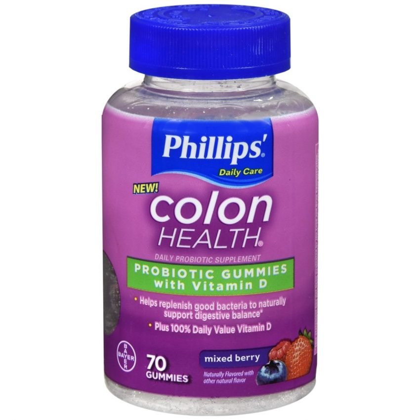 Phillips' Daily Care Colon Health Probiotic Gummies with Vitamin D Mixed Berry - 70 EA