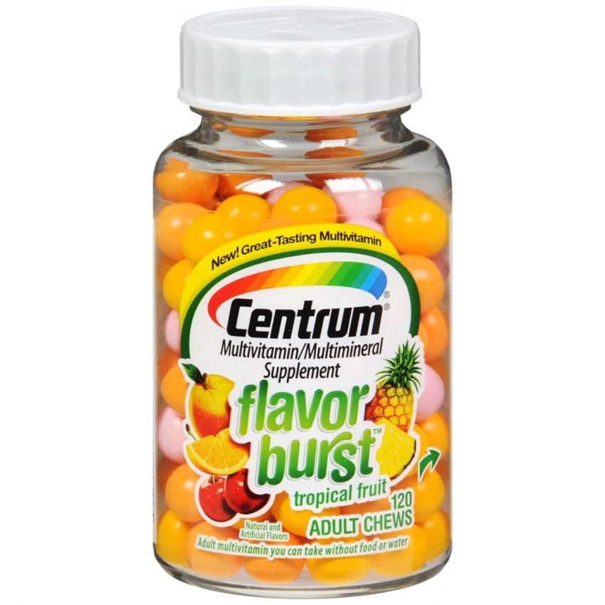 Centrum Flavor Burst Multivitamin/Multimineral Supplement Adult Chews Tropical Fruit - 120 EA