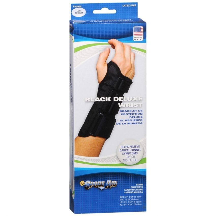 Sport Aid Black Deluxe Wrist Left Medium - 1 EA