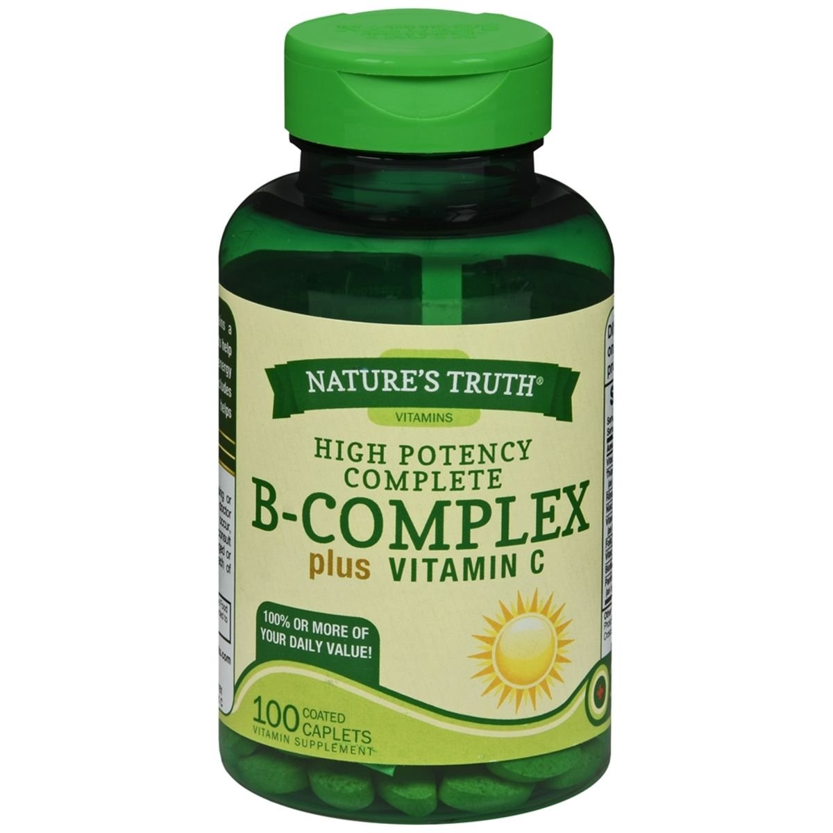 Nature’s Truth B-Complex Plus Vitamin C Vitamin Supplement Caplets ...