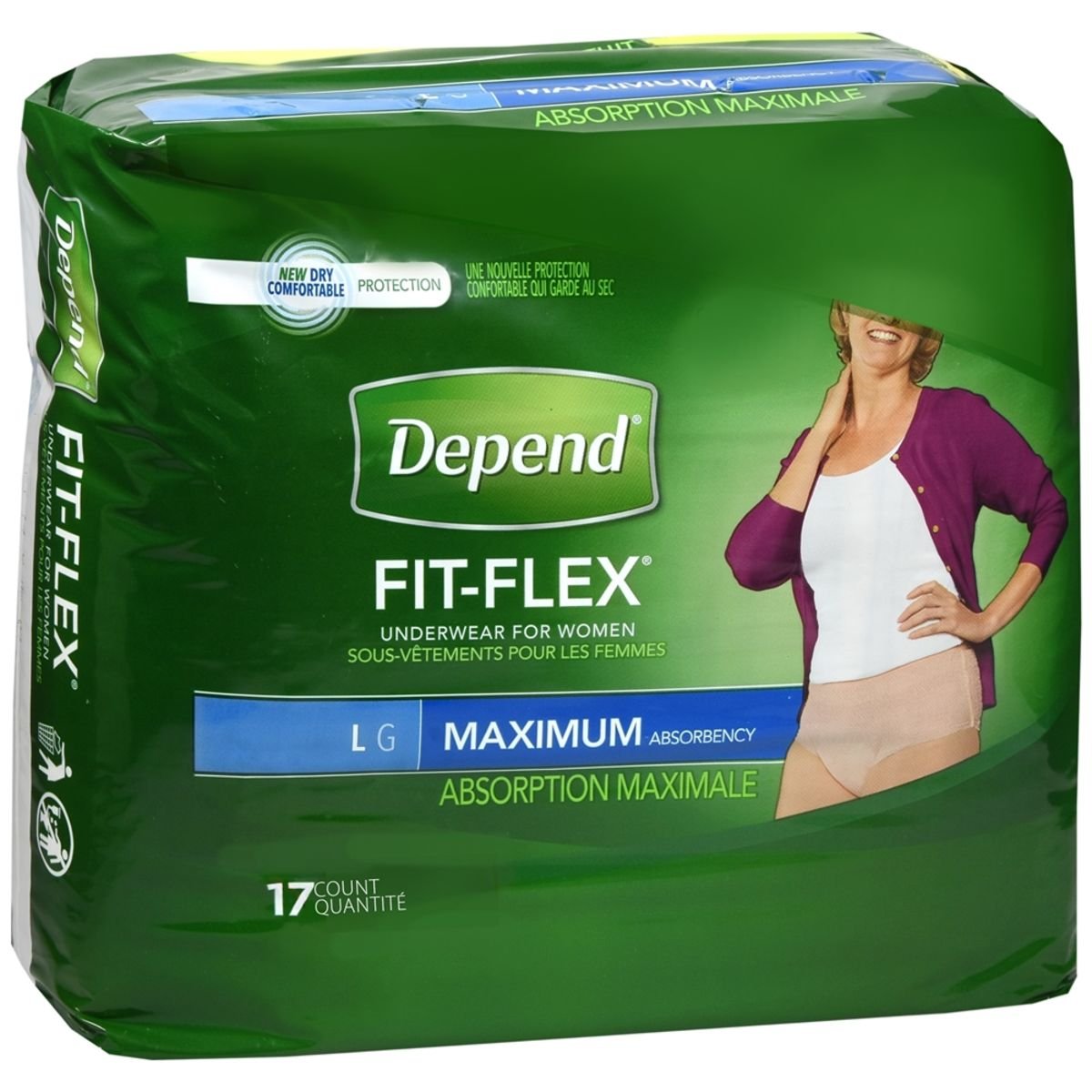 Depend Protective Adjustable Underwear, Maximum Absorbency, Women, Large,  44-64 Waist : : Health & Personal Care