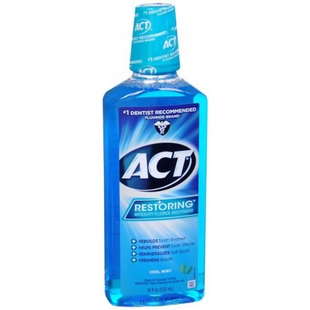 ACT Restoring Anticavity Fluoride Mouthwash Cool Mint - 18 OZ