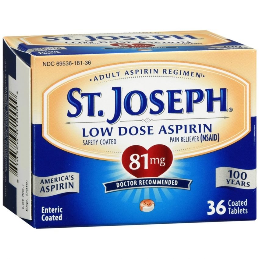 St. Joseph Low Dose Aspirin 81 mg Coated Tablets 36 TB Medcare