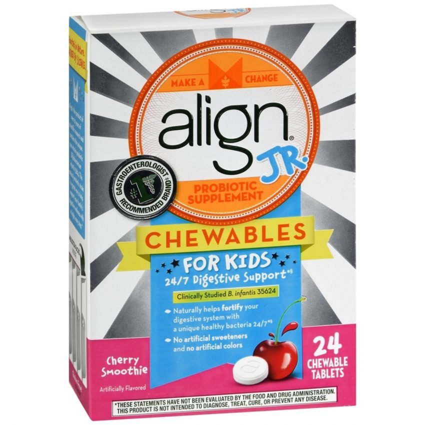 Align Jr. Probiotic Supplement Chewable Tablets Cherry Smoothie - 24 TB