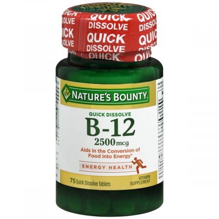 Nature's Bounty B-12 2500 mcg Quick Dissolve Tablets Natural Cherry Flavor - 75 TB