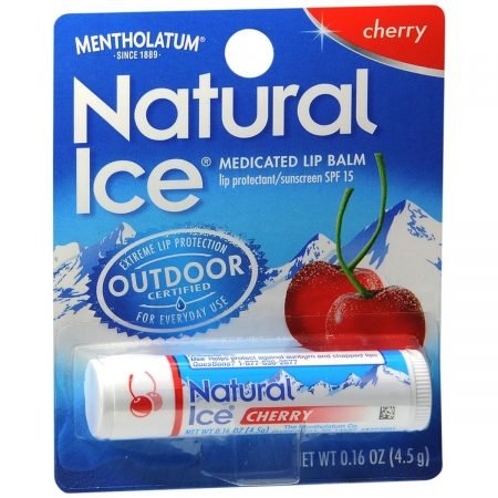 Mentholatum Natural Ice Medicated Lip Balm SPF 15 Cherry - 0.16 OZ