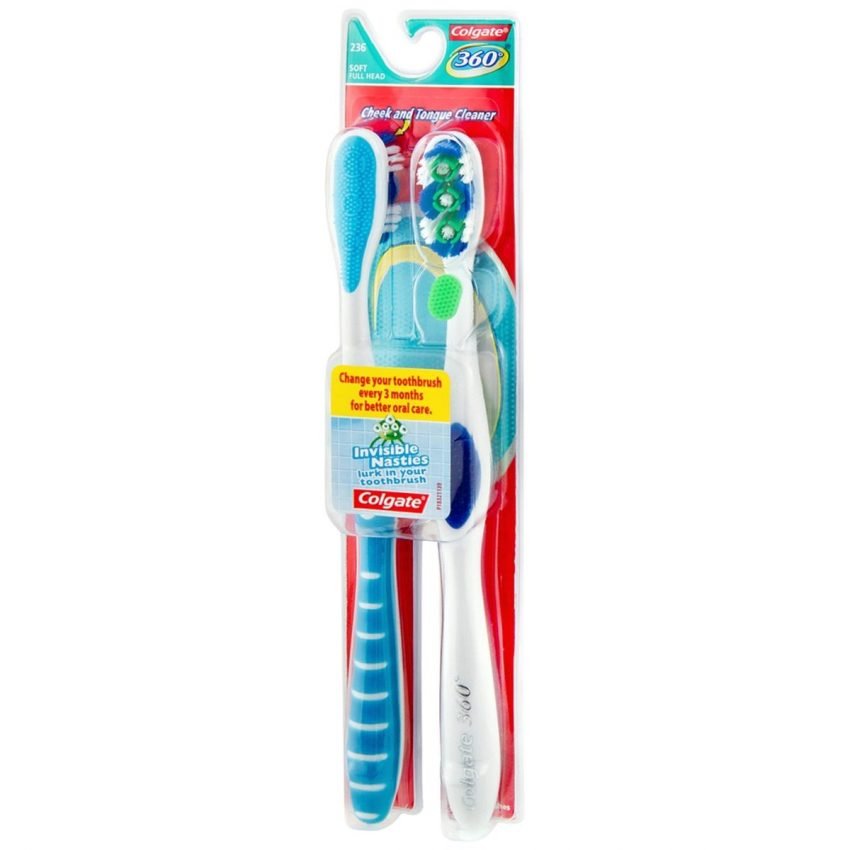 Colgate 360 Adult Full Head Soft Toothbrush, Twin Pack – Medcare 