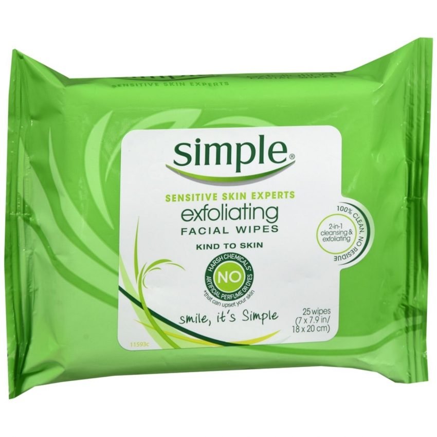Simple Facial Wipes Kind to Skin Exfoliating 6 25 PC Medcare